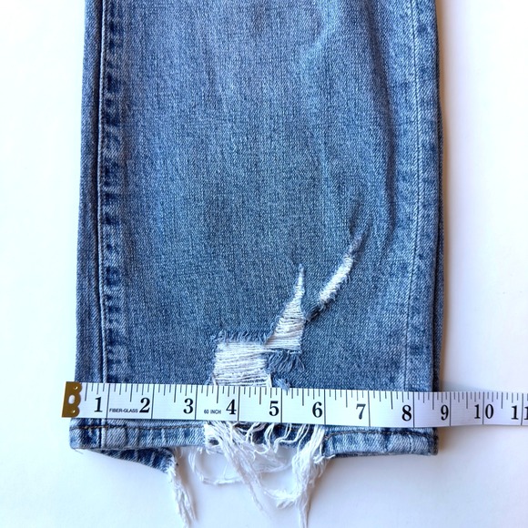 Pistola Lennon High Rise Straight Leg Distressed Stretch Jeans-Medium Wash-Sz 32 - Picture 13 of 14